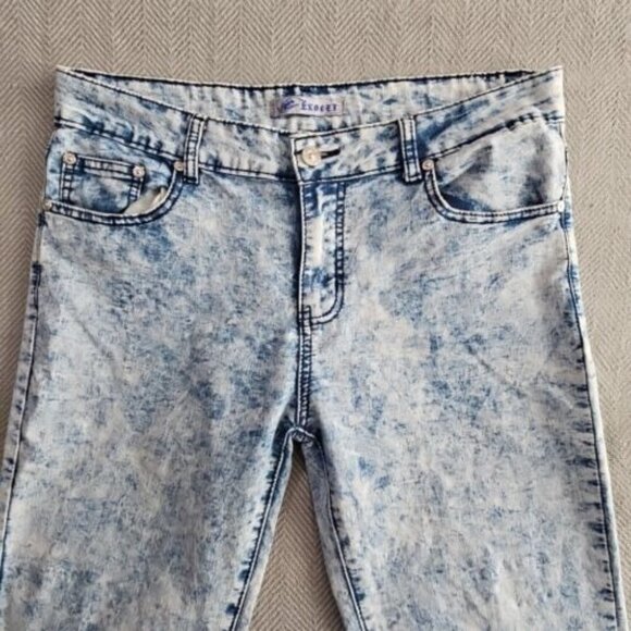 Exocet Jeans Women's Size 13 (34x26) Acid Washed Stretch Elastic Leg Opening - Picture 10 of 16